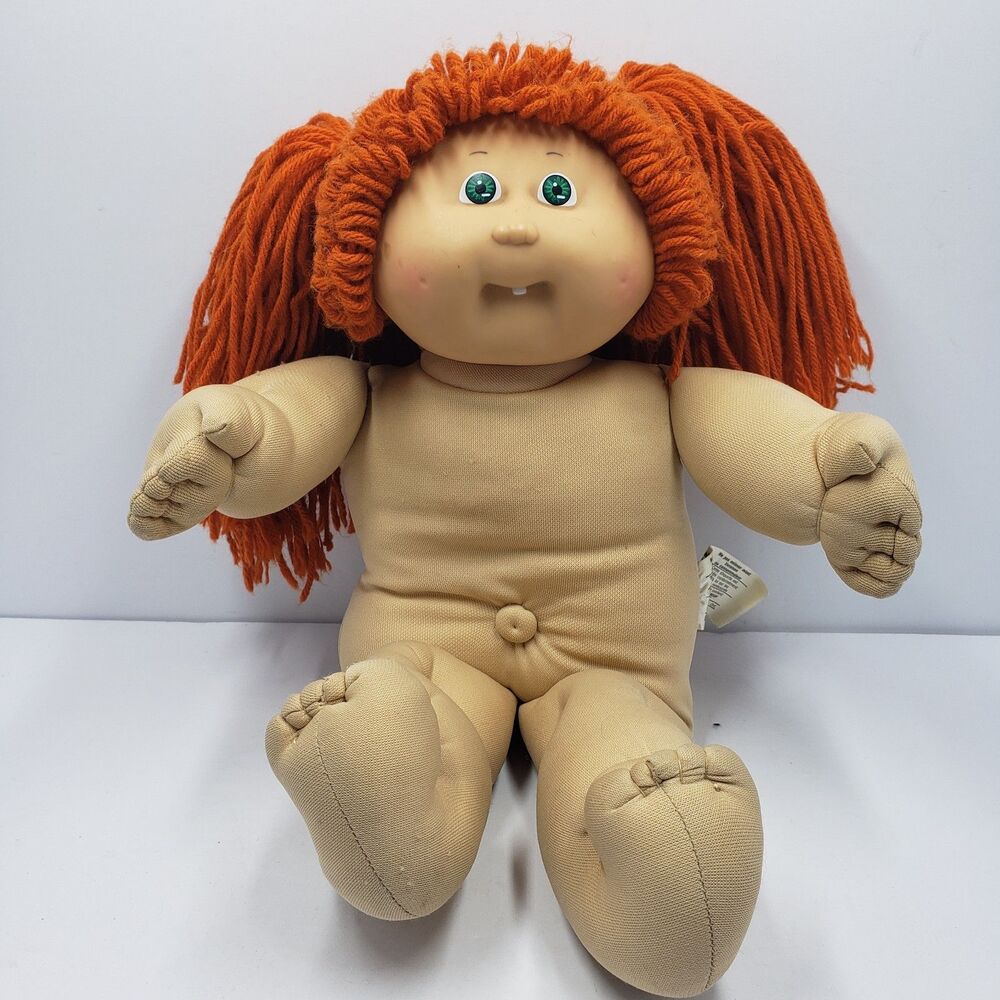 1985 Cabbage Patch Kids Doll Red Hair Green Eyes Girl Coleco One Tooth